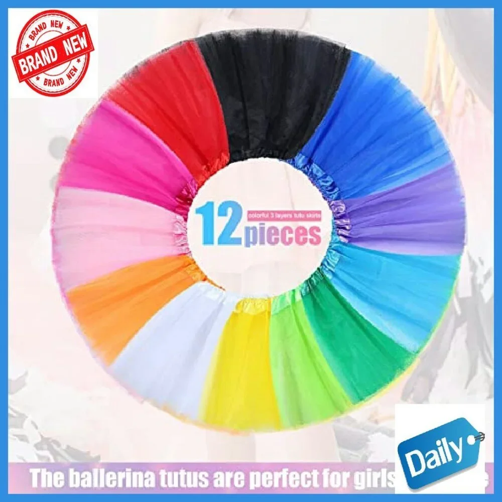 Toddler Girls 3-Layer Tulle Tutu Skirt Ballet Dance Princess Costume Size 3-8